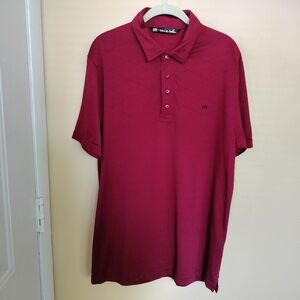 Travis Mathew Golf Polo Shirt Burgundy Size L Pima Cotton Poly Blend Performance